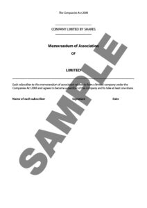 Certificate of memorandum