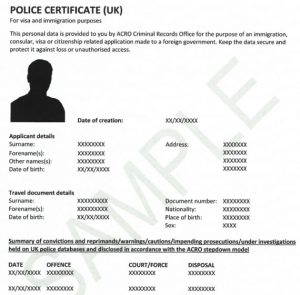 ACRO police certificate