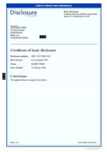 Disclosure Scotland document